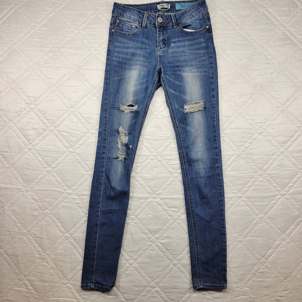 Indigo Rein‎ Muffin Topper distressed blue jeans size 3